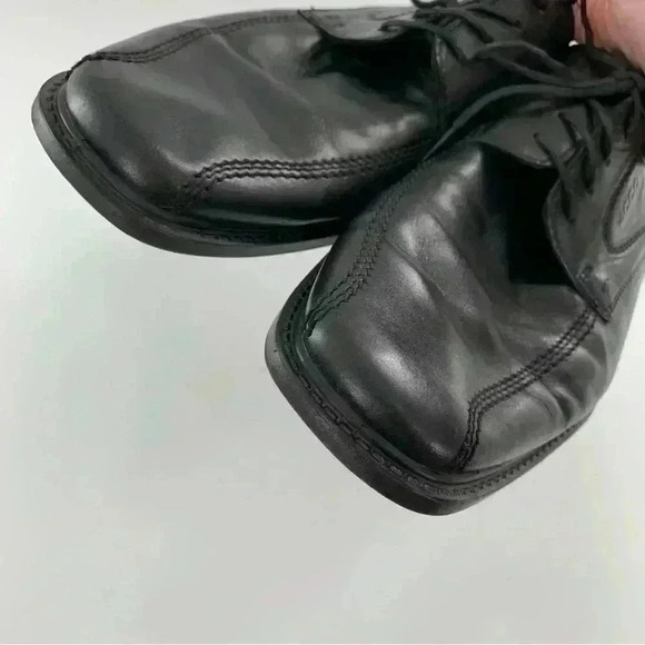 Ecco mens oxfords size 44 black leather lace up square toe - Picture 8 of 12